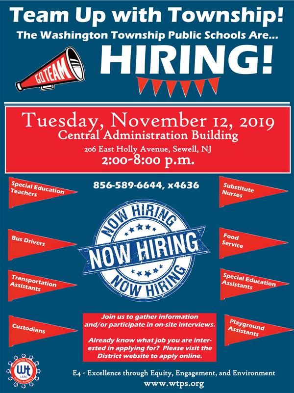 November 12th Hiring Event Encourages Job Seekers to “Team Up with Township”
